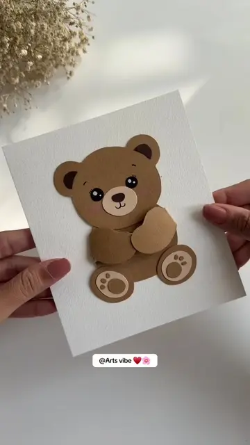 This teddy card Actually pops Out! 🧸The Cutest Birthday Card You’ll Ever Make ✨