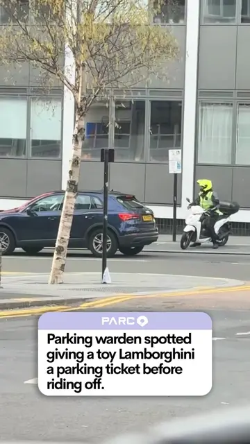 Even a toy Lamborghini isn't safe from a parking ticket 😭 A parking warden was 