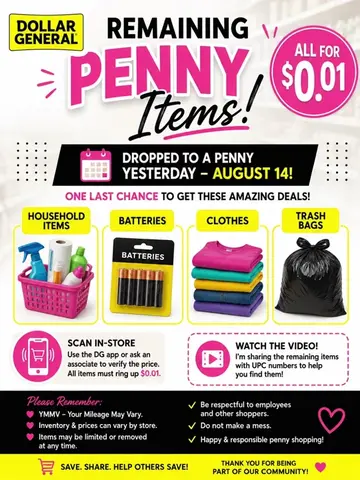 Dollar General Penny list. IPCs included to make it easy for you to #pennyshoppi