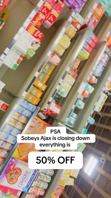🚨 AJAX!! SOBEYS IS CLOSING DOWN 😭🛒 Right now EVERYTHING IS 50% OFF and there 
