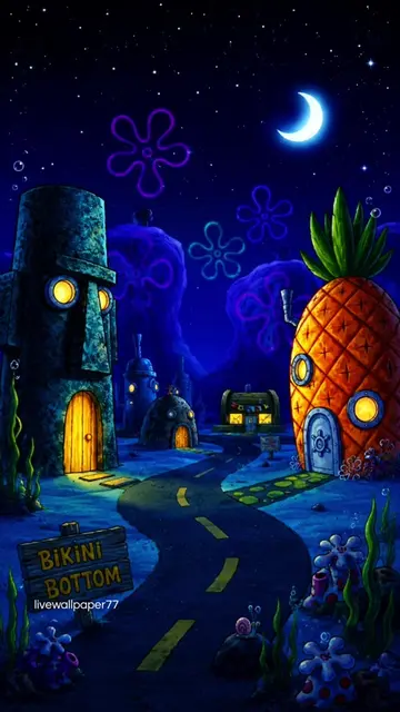 Good Night World🫧💤🪼 | Tap Wallpics to download more live wallpaper  #spongebo