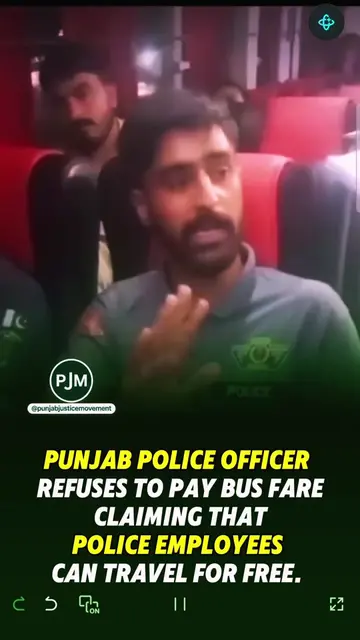 What kind of misconduct is this? A Punjab Police officer refuses to pay the bus 