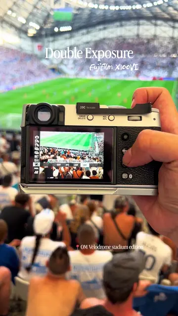 Option 1 — Cinematic Double exposure at the Vélodrome. 🏟️📸 OM, Marseille & the