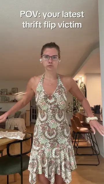 thrift flip more dramatic than drake himself #thriftflip #sewing #sewingtiktok #