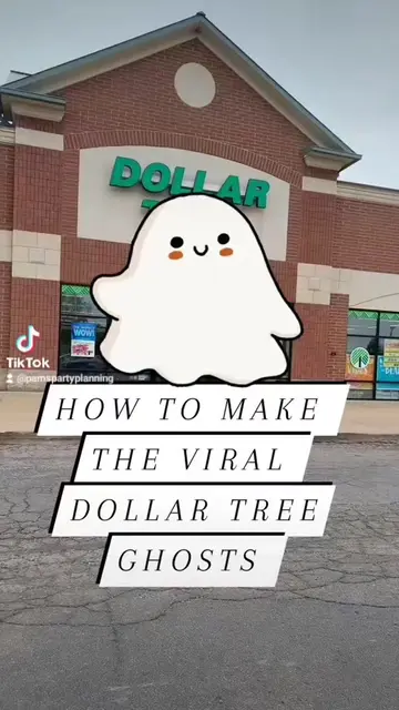 How to make the viral ghosts with just a few supplies from the Dollar Tree.  #do