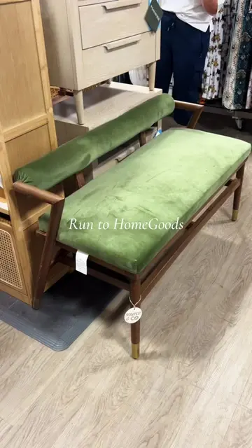 Another velvet bench find at HomeGoods! Do we like the green or brown more?!  #h