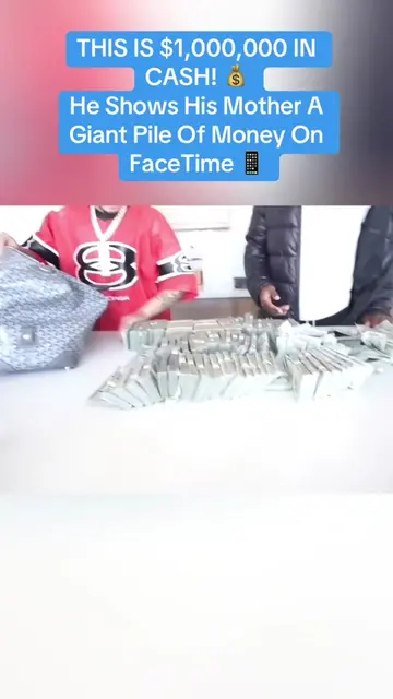THIS IS $1,000,000 IN CASH! 💰
 He Shows His Mother A Giant Pile Of Money On Fac