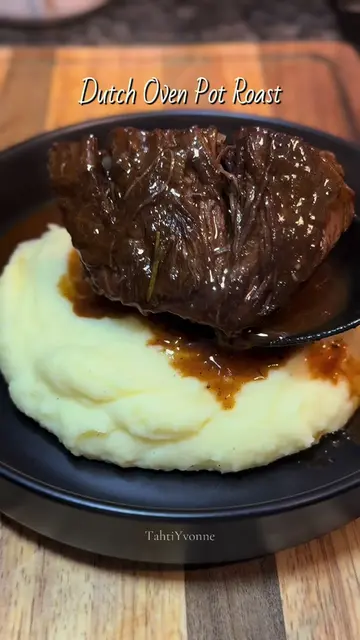 Pot roast in a Dutch oven on the stovetop produces a juicy, tender and flavorful