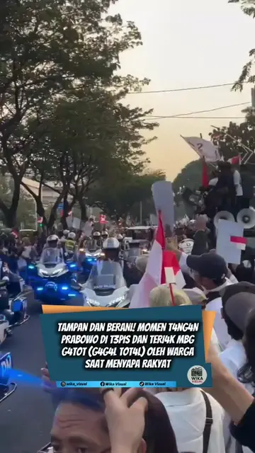 "MOMEN WARGA M3N3PIS T4NG4N PRESIDEN PRABOWO SAAT IRING IRINGAN PRESIDEN BERLANG