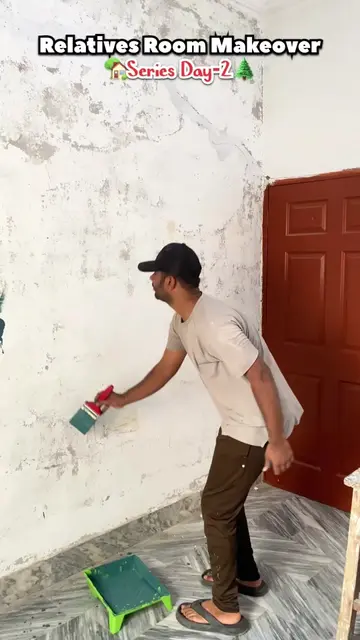 Relatives Room Makeover Series Day-2 (Main Wall Painting) #admiral #paint #roomd