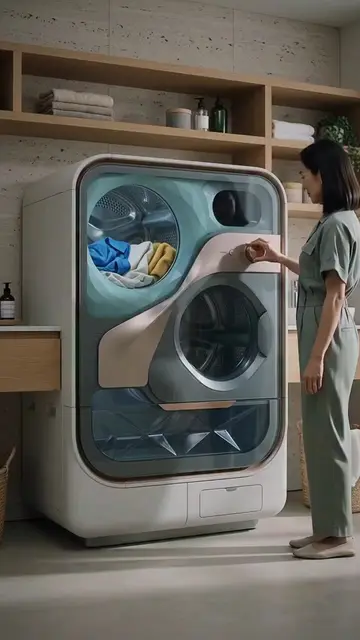 Laundry made effortless with one automatic washing machine... & Wash, dry, and h