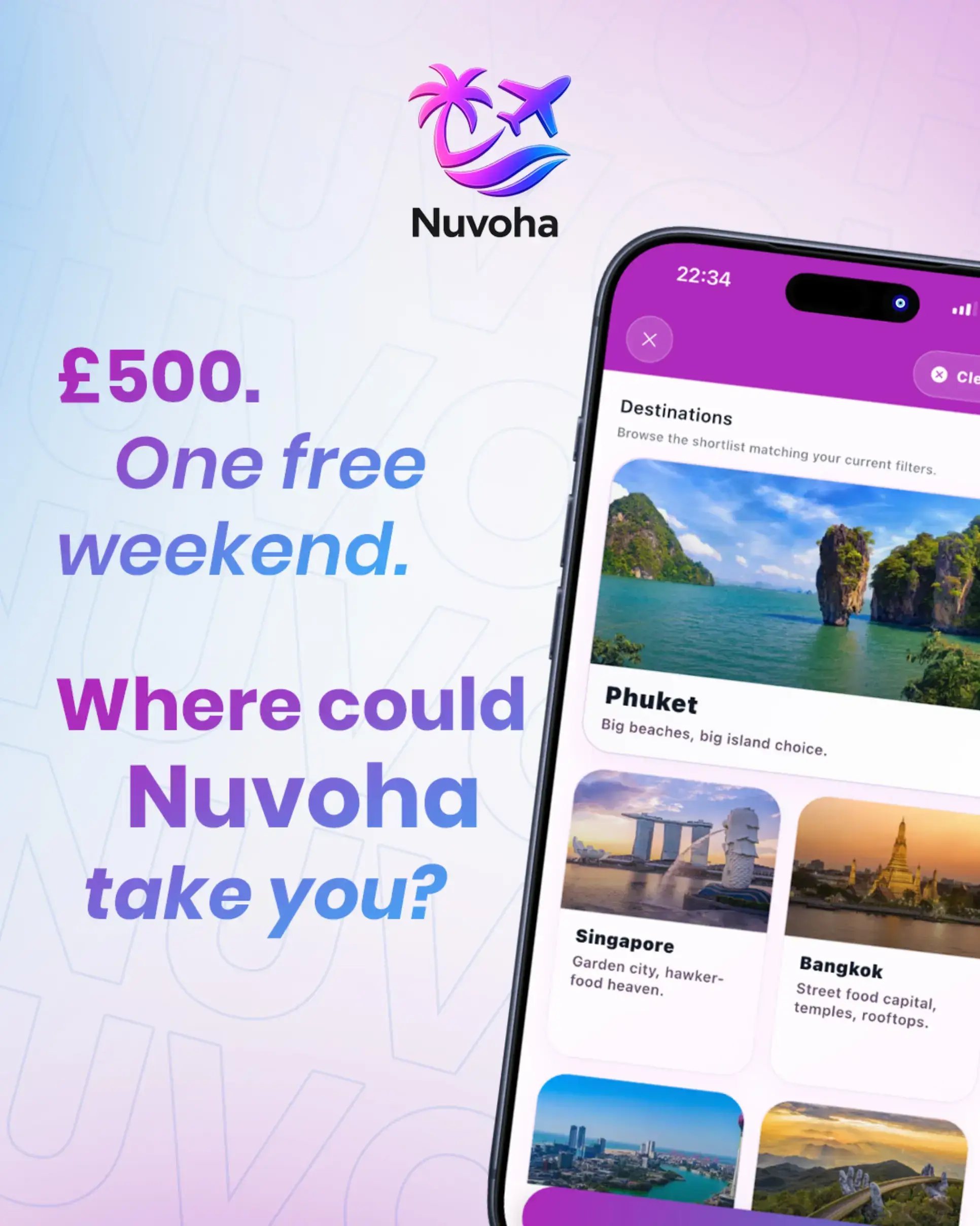 £500 and a free weekend sounds like a trip waiting to happen. Enter your budget,