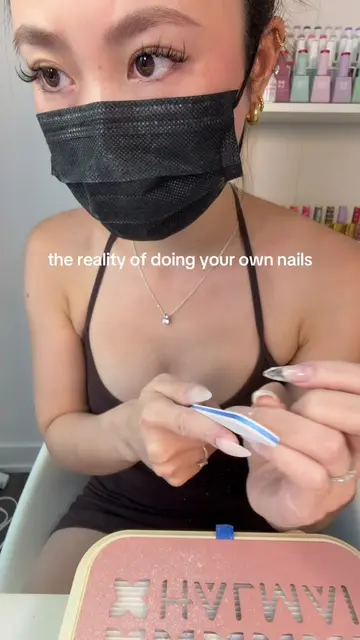 Doing my own nails is always the problem 😭💅🏻 #nailtech #nailtok #nailcontent 