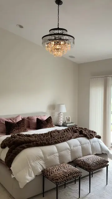 taking the chocolate/mauve bedding a step further 🍂🩰🤎 #cozybedroom #beddingre