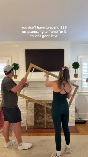 adding the frame to our tv pulled it together SO much!!!! 🥹🥹🥹 #homedecor #new