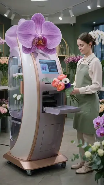 From loose flowers to a beautifully wrapped bouquet. * This automatic bouquet-ma