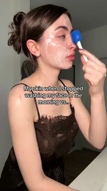 I stopped washing my face in the morning ✨✨ works way better for keeping a healt