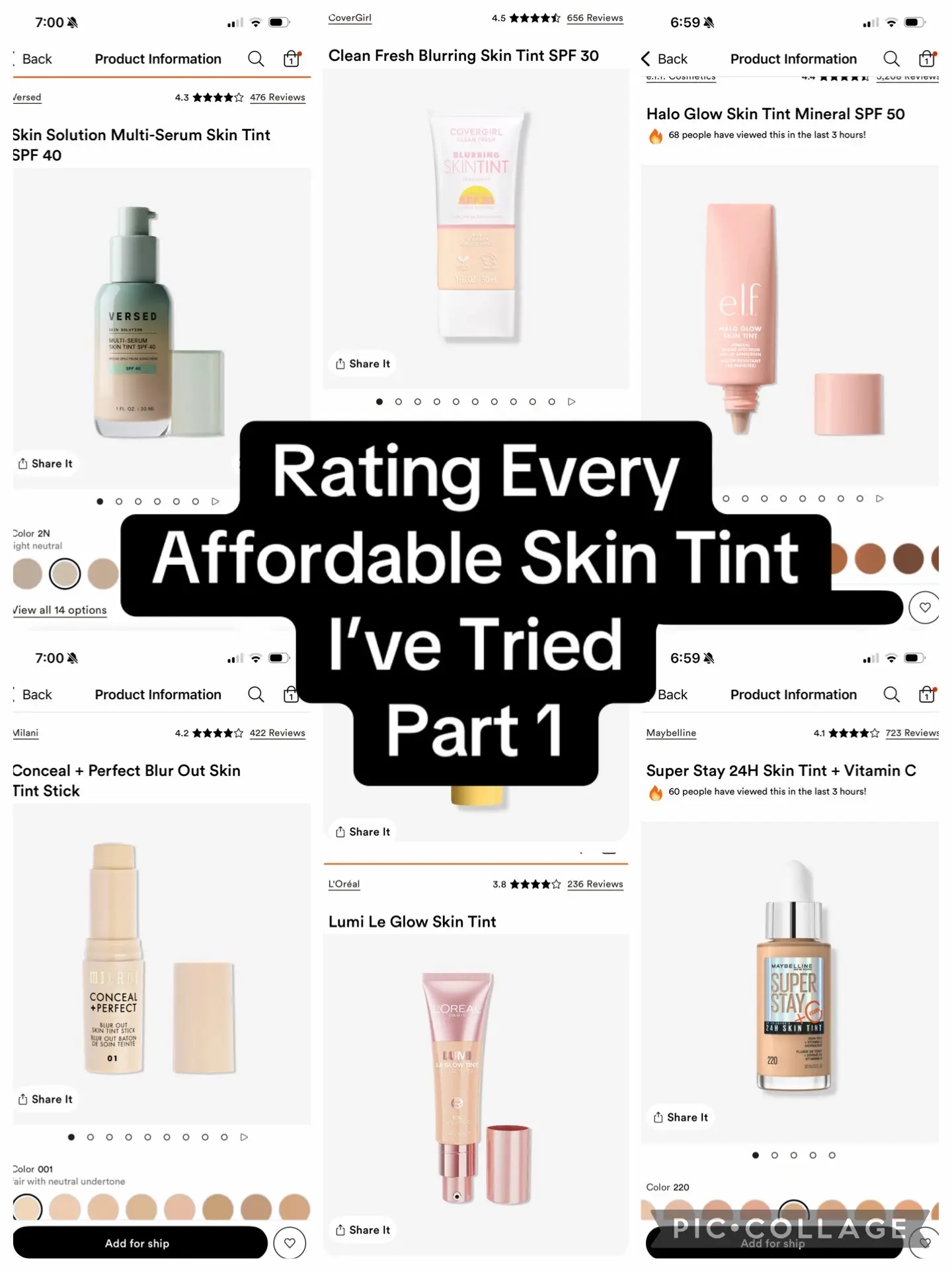 Rating every affordable skin tint I’ve tried, part 1! @Versed Skin @COVERGIRL @M