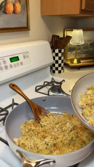 Garlic Parmesan Crusted Chicken Orzo, an easy one pot dinner that’s perfect for 