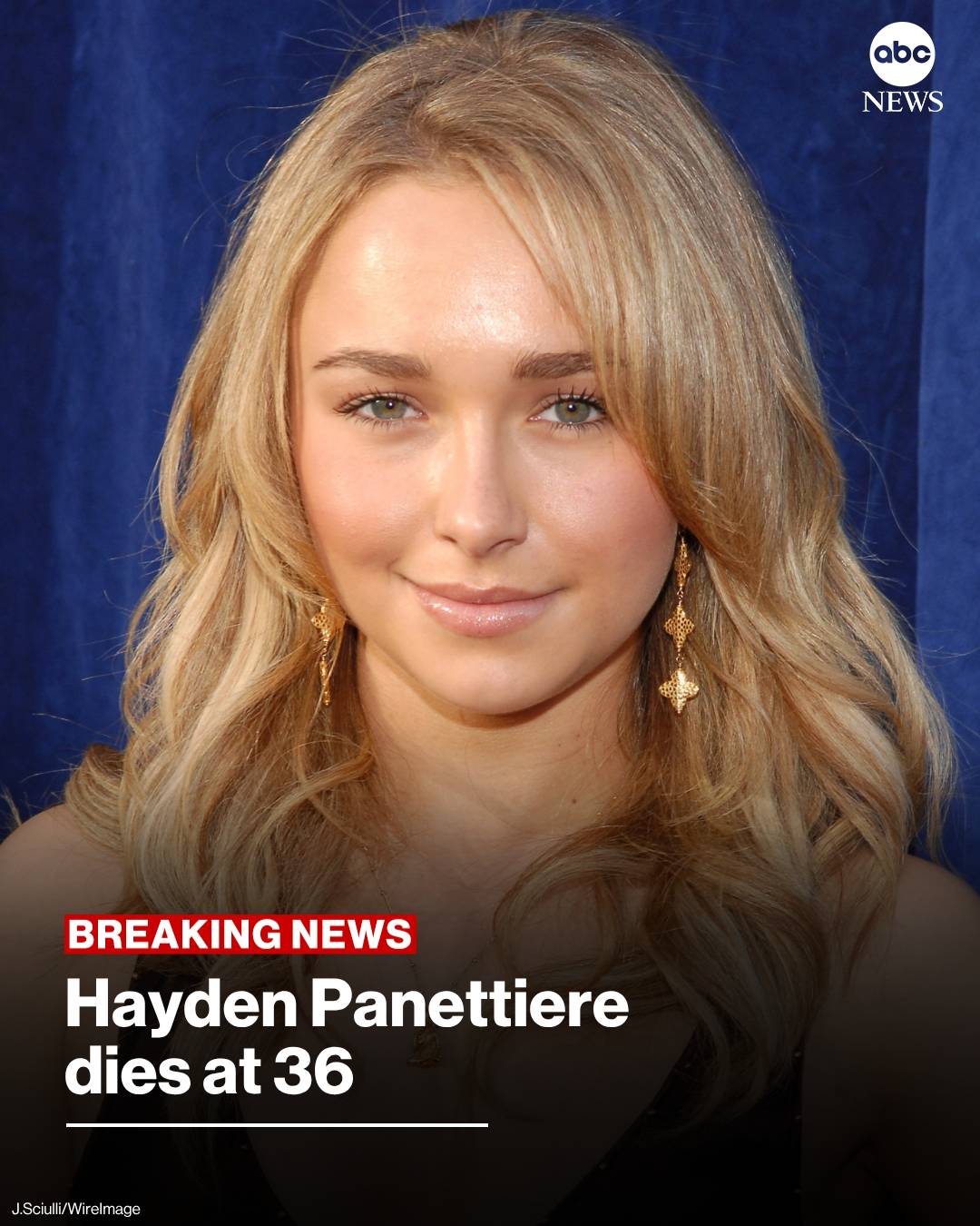 BREAKING: Actress Hayden Panettiere has died, her representative confirmed to AB
