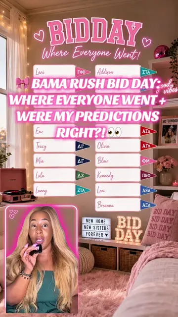 🎀 BID DAY RECEIPTS ARE INNNN! 😂 Some of my predictions were giving recruitment