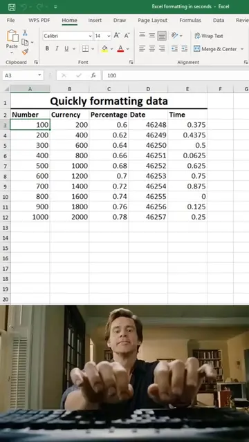 Excel formatting in seconds 🤯  #exceltips #spreadsheets #office