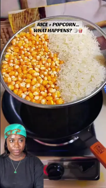 Testing: rice + popcorn kernels = what happens? 🍚🍿#InternetVsReality #DeivaDiv