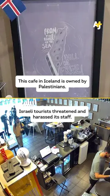 A Palestinian-owned cafe in Iceland was threatened by Israeli tourists after the