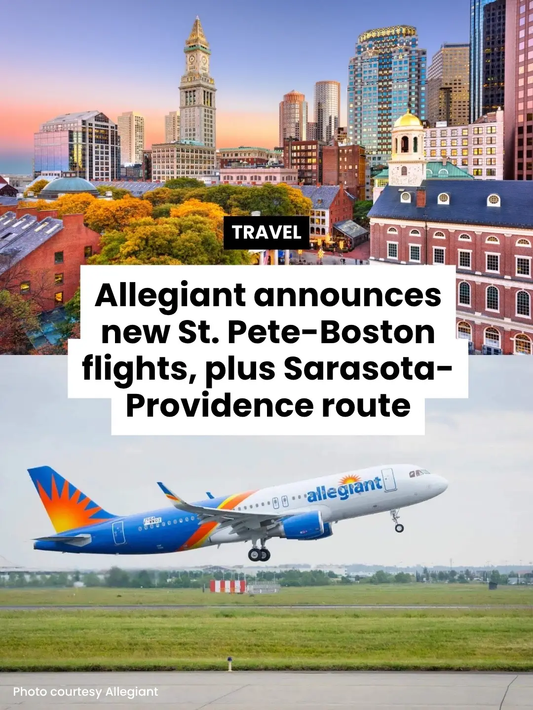 Allegiant announces new St. Pete-Boston flights, plus Sarasota-Providence route 