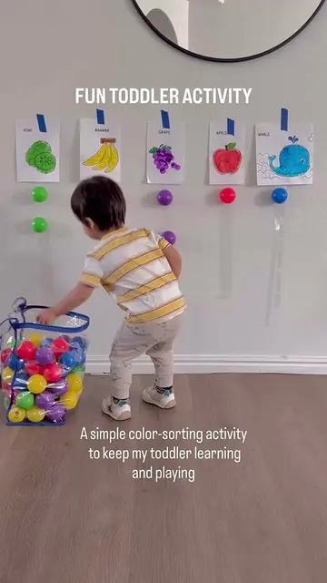 My toddler had so much fun with this one 😂🌈 Such a simple activity to practice