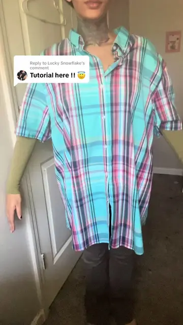 Replying to @Lucky Snowflake  Here the tutorial of turning this XXL button up sh