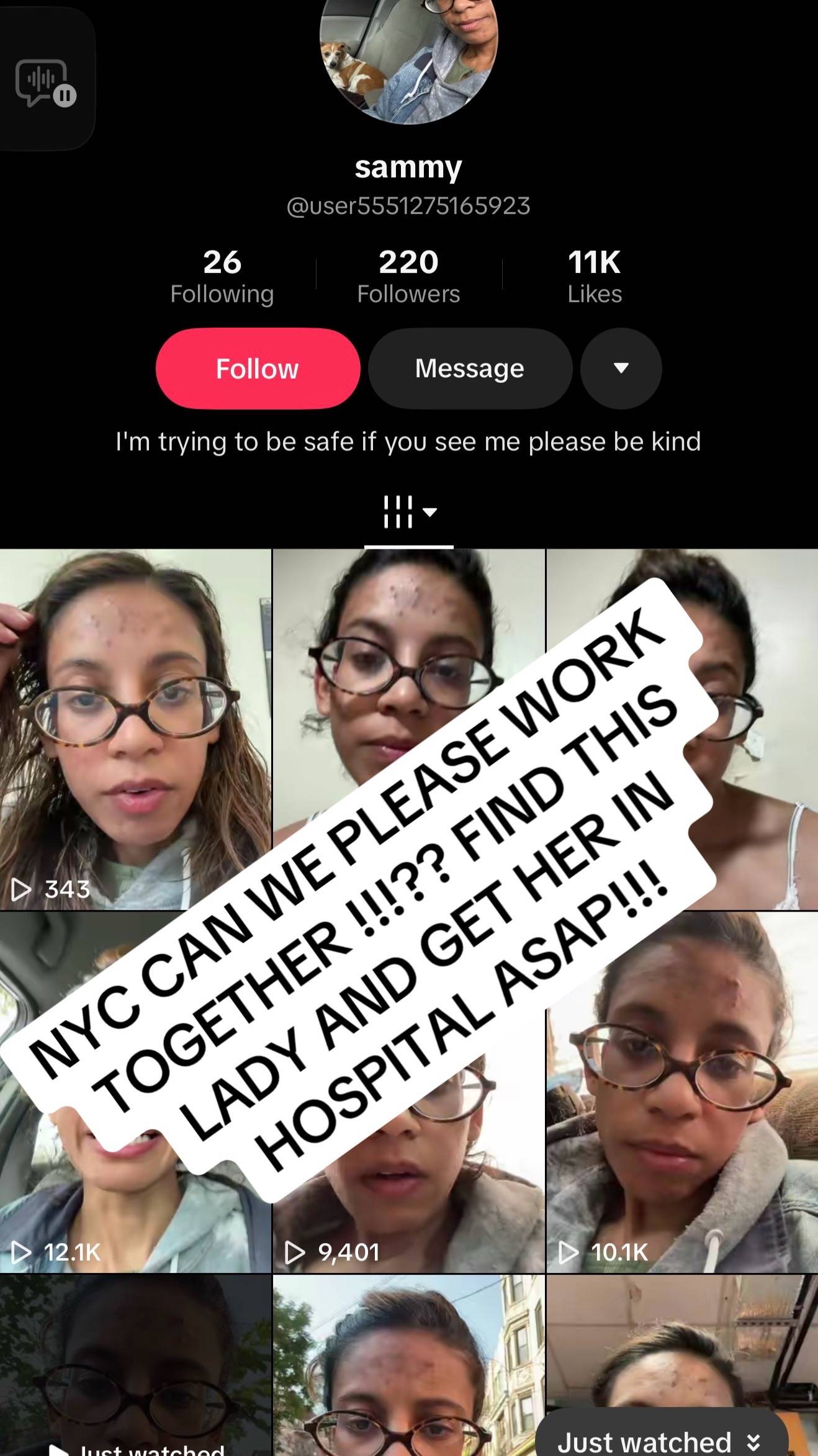 THIS LADY LIVE IN NYC.  I FEEL LIKE SHES IN DANGER. I NEED YALL HELP ASAP. GET N