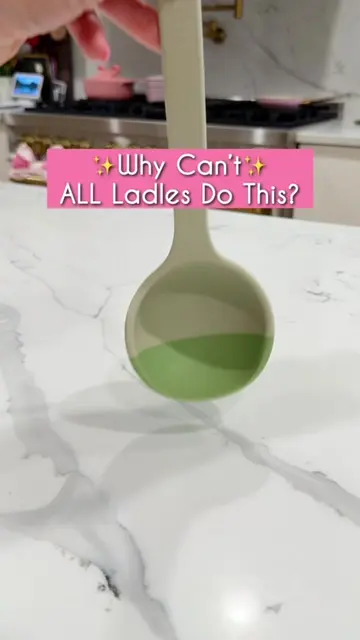 This ladle has a not‑so‑hidden talent. It scoops like normal… then flexes to scr