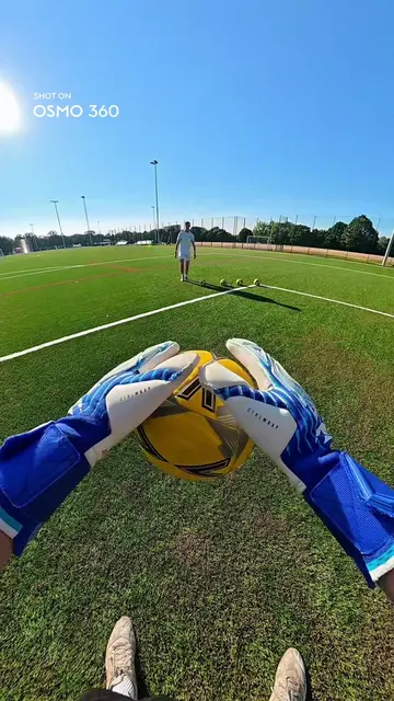Goalkeeper POV — the shot comes in, and DJI Osmo 360 captures every angle of it 
