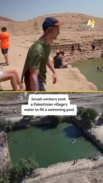 Israeli settlers diverted a Palestinian village's water supply to build a swimmi