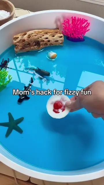 Low prep, high engagement 👏 This fizzy ocean play is so easy to set up—and so s
