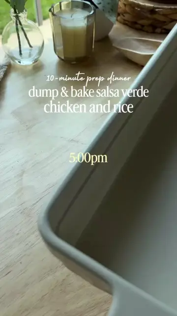 Easy Bake Salsa Verde Chicken and Rice Full Recipe: https://lemonsandzest.com/sa