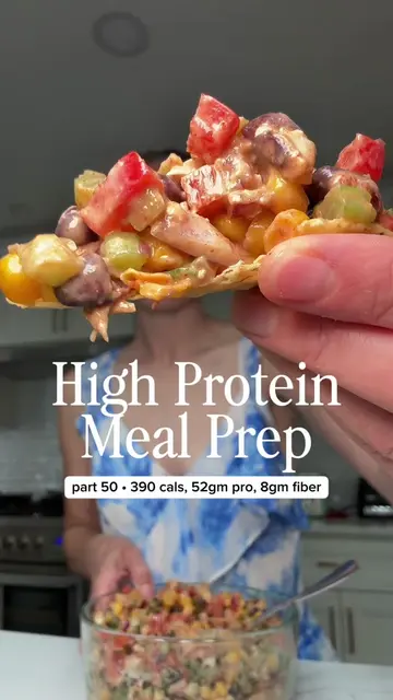 CREAMY SOUTHWEST CHICKEN SALAD! 390 calories & 52gm protein & 8gm fiber per serv