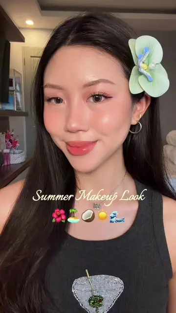 summer makeup look 🌺🌊 #summermakeup #makeuptutorial #grwm #Summer #makeuptut  
