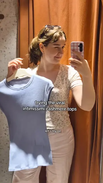 trying the viral intimissimi cashmere tops (bc we can't get them at home lol) #i