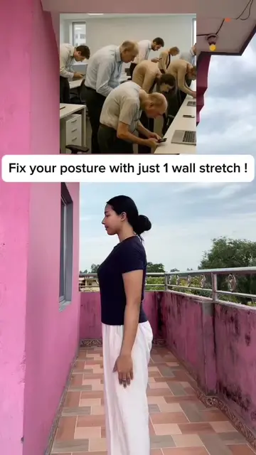 Fix Your Posture With Just ONE Wall Stretch! ✨ Hold for 15–20 seconds, 2–3 round