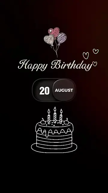 Happy Birthday 20 August Template-Just click "Capcut Anchor (try this template) 