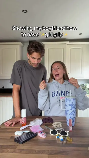 Showing my boyfriend how to have girl grip (except I don’t have it) 🤣😭 #couple