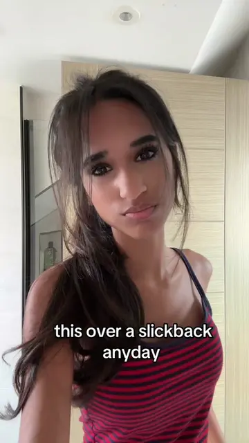 this so much cuter #messyhair #slickback #hair #hairstyle #relatable 
