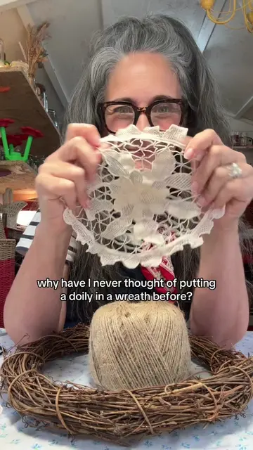 The idea of stretching vintage doilies into hoops and wreaths has been around fo