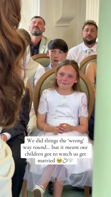 Watching our children get so emotional as they watched us finally say ‘I do’ 🥹�
