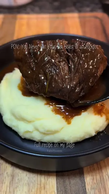 Dutch oven pot roast.. full recipe is on my page. Pot roast is definitely a comf