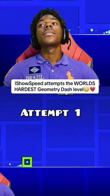 IShowSpeed attempts the WORLDS HARDEST Geometry Dash level😳💔 #ishowspeed 