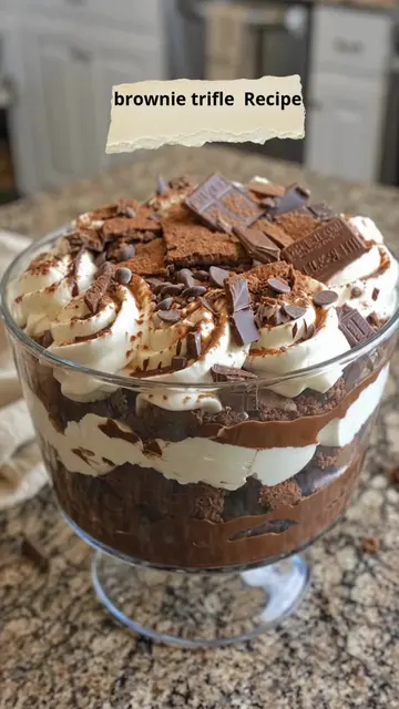 Chocolate Brownie Trifle recipe    This Chocolate Brownie Trifle is an irresisti