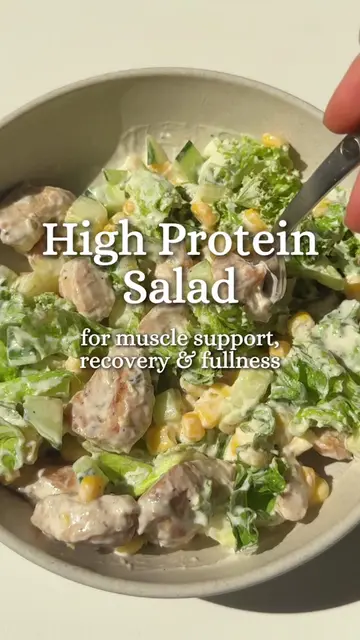 High Protein Salad 🥬🍗✨ Fresh, crunchy, creamy and packed with protein — this i